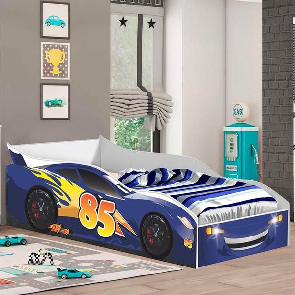 Imagem de Cama Infantil Carro Azul Rally Shop JM