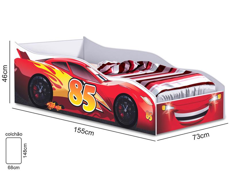 Imagem de Cama Infantil Carro McQueen Vermelho