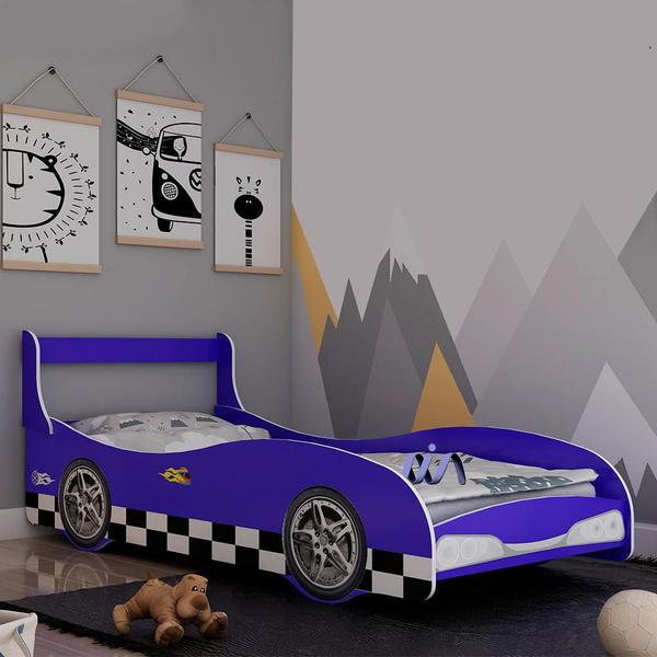 Imagem de Cama Infantil Carro Solteiro Rally Azul Gelius