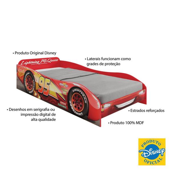 Imagem de Cama Infantil Carros Disney Plus Vermelho/Preto