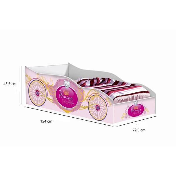 Imagem de Cama Infantil Carruagem Branco/Rosa