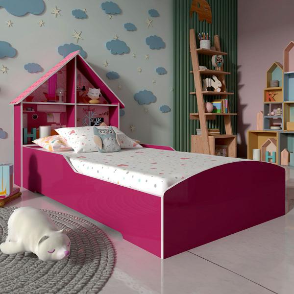 Imagem de Cama Infantil Casinha 100% Mdf Pink - Gelius