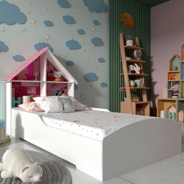 Imagem de Cama Infantil Casinha Gelius Móveis Branco Acetinado