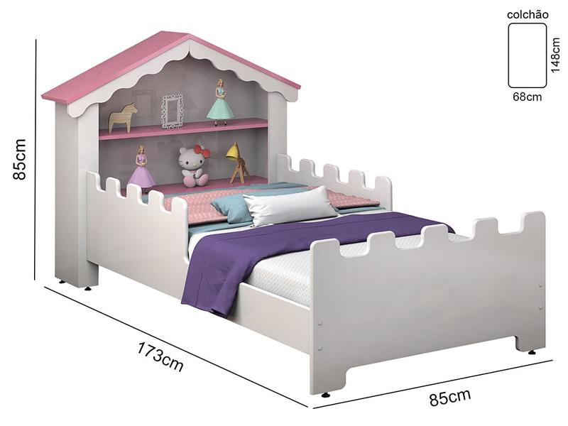 Imagem de Cama Infantil Castelo Princesa Com Colchão