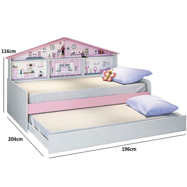 Imagem de Cama Infantil Com Cama Auxiliar Casa de Boneca Pura Magia