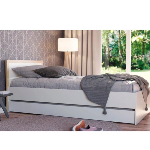 Imagem de Cama Infantil com Cama Auxiliar Wood Branco/Carvalho Treviso