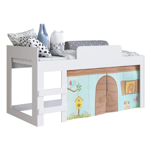 Imagem de Cama Infantil com Cortinas para Colchão 188x88cm Multimóveis CR40068