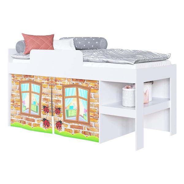 Imagem de Cama Infantil com Cortinas para Colchão 188x88cm Multimóveis CR40070