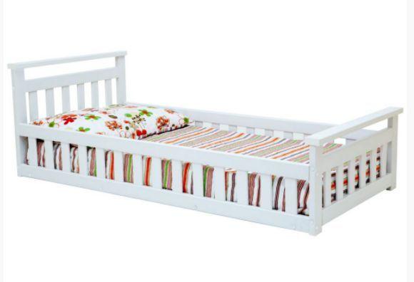 Imagem de Cama Infantil Com Grade Bella - Branco