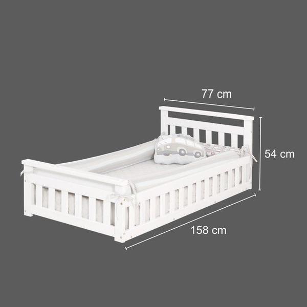 Imagem de Cama Infantil Com Grade Bella - Cinza