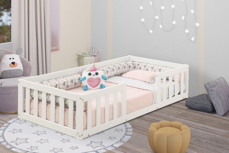 Imagem de Cama Infantil com Grade Bia Branco + Colchão