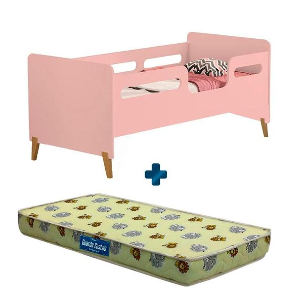 Imagem de Cama Infantil Com Grade Rose Cecilia Vj Móveis Com Colchão Probel