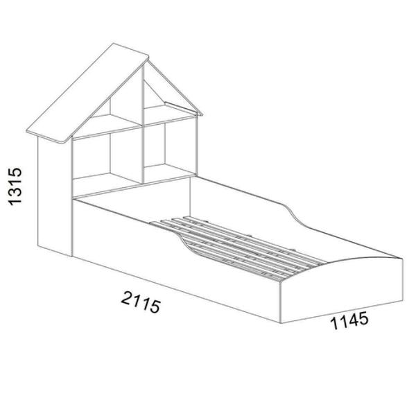 Imagem de Cama Infantil com proteção lateral e cabeceira Casinha Pink - Gelius 