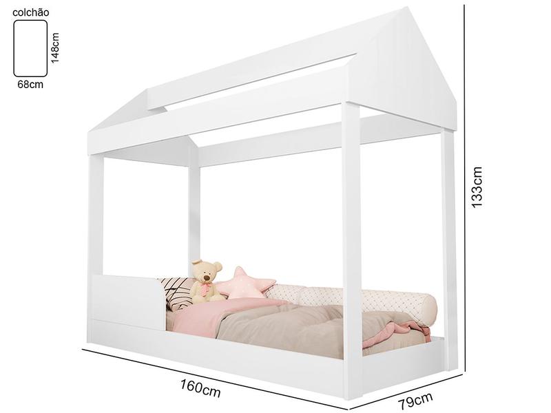 Imagem de Cama Infantil com Voal Rosa Montessoriana Crystal