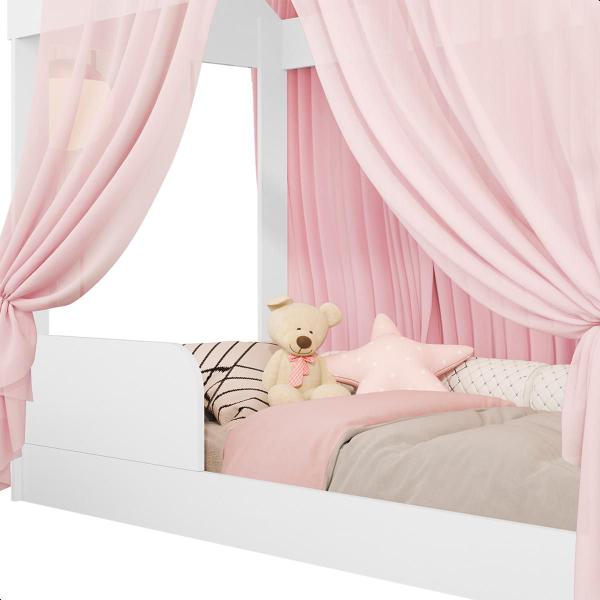 Imagem de Cama Infantil com Voal Rosa Montessoriana Crystal