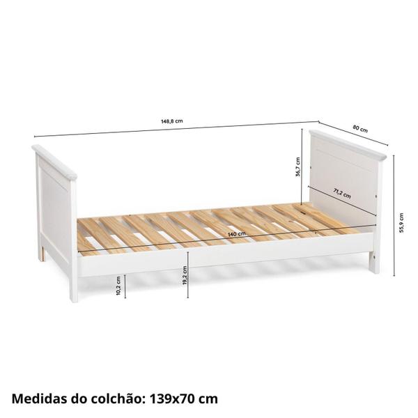 Imagem de Cama Infantil de Madeira Maciça Branca Nest Branco