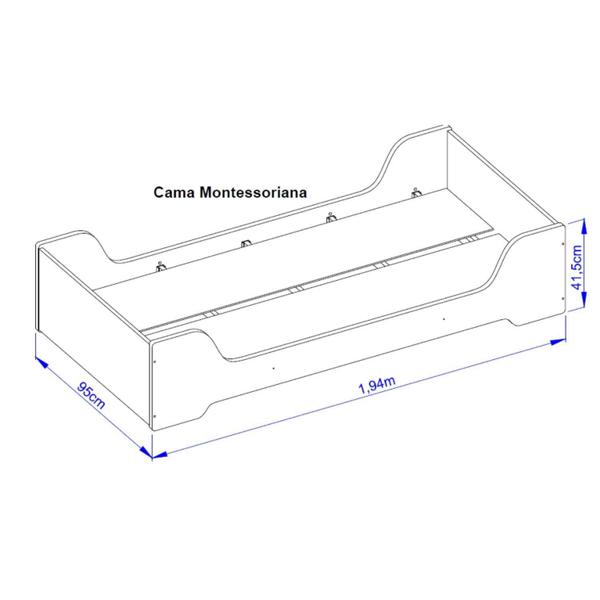 Imagem de Cama Infantil Evolutiva Solteiro Zaki Azul Fosco