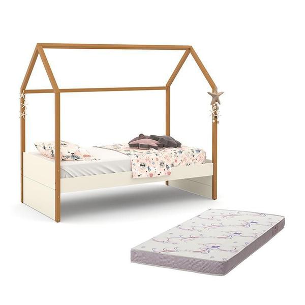 Imagem de Cama Infantil Kids Liv com Auxiliar New e 2 Colchões Supreme D20 Freijó - Matic Móveis