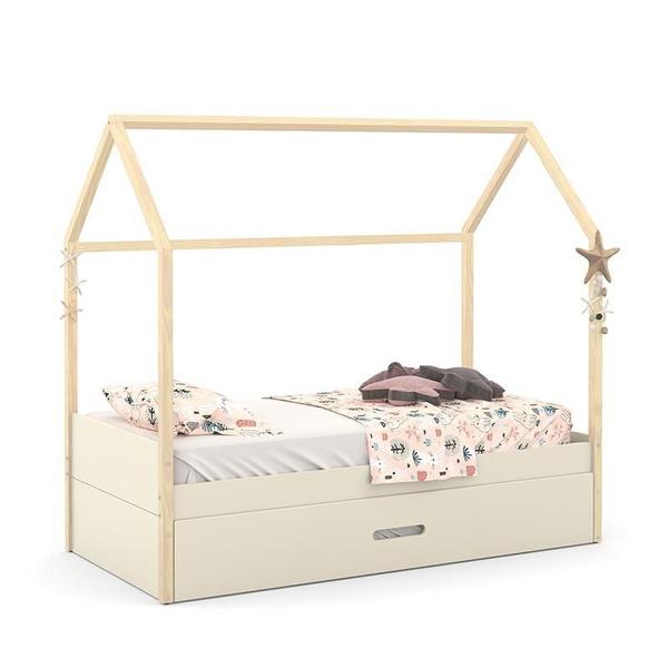 Imagem de Cama Infantil Kids Liv com Auxiliar New Natural - Matic Móveis