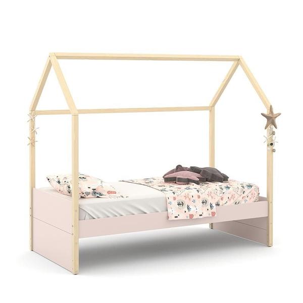 Imagem de Cama Infantil Kids Liv Rosê/Natural com Colchão Supreme D20 - Matic Móveis