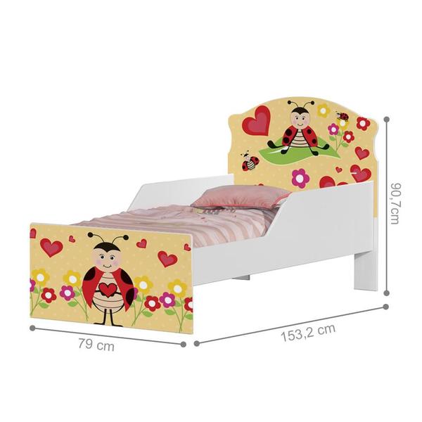 Imagem de Cama Infantil Menina Joaninha Com Colchão