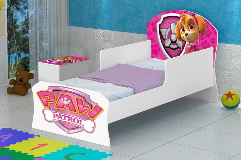 Imagem de Cama Infantil Mini Menina Adesivada Patrulhas Rosa Br