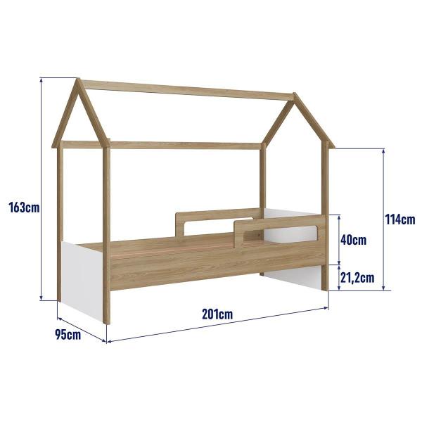 Imagem de Cama Infantil Montessoriana 2 Alturas Estilo Casinha 201cm