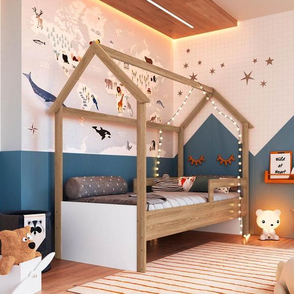 Imagem de Cama Infantil Montessoriana 2 Alturas Estilo Casinha 201cm