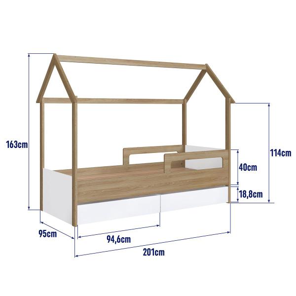 Imagem de Cama Infantil Montessoriana 2 Gavetas Branco - Completa Móveis