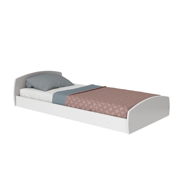 Imagem de Cama Infantil Montessoriana Aurora Movelbras Branco/Fumê