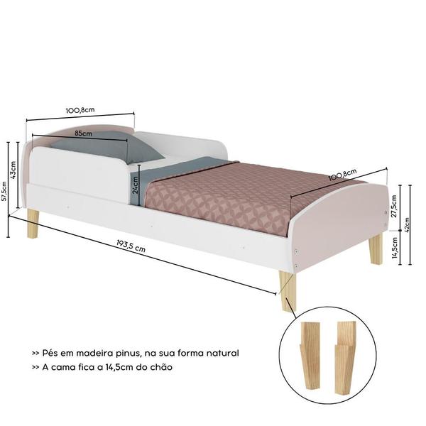 Imagem de Cama Infantil Montessoriana Aurora Rosa - Movelbras