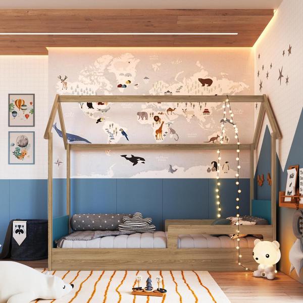 Imagem de Cama Infantil Montessoriana Aveiro com Azul