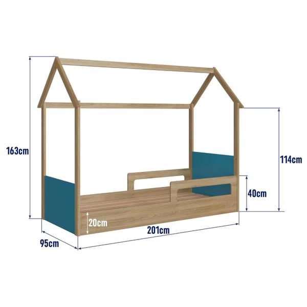 Cama Infantil Montessoriana Aveiro com Azul - Completa Móveis Imagem de Cama Infantil Montessoriana Aveiro com Azul
