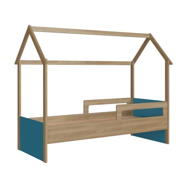 Imagem de Cama Infantil Montessoriana Aveiro Oak/Azul Secreto