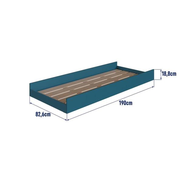 Imagem de Cama Infantil Montessoriana Bicama Casinha Solteiro Menino Menina com Proteção Lateral e Cama Auxiliar