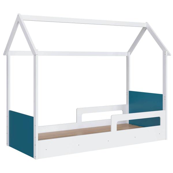 Imagem de Cama Infantil Montessoriana Branco com Azul