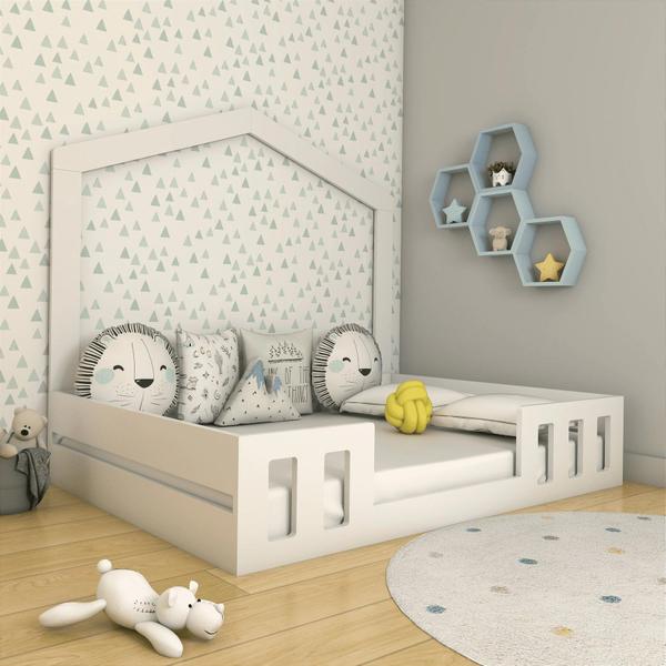 Imagem de Cama Infantil Montessoriana Casal com Casinha Play - Timber Móveis