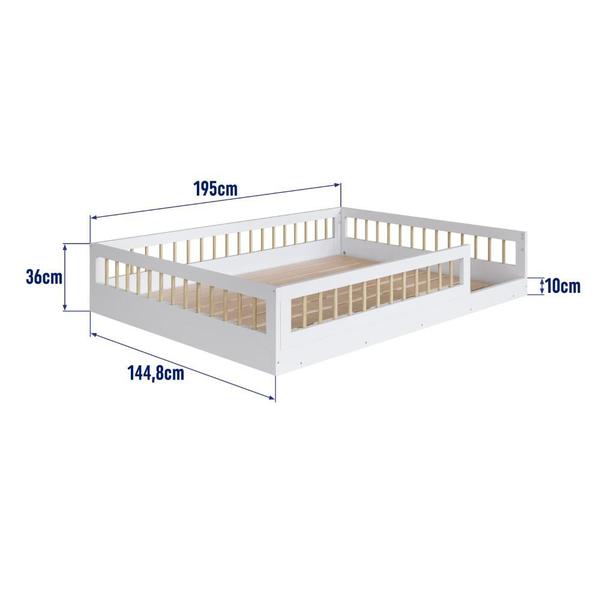 Imagem de Cama Infantil Montessoriana Casal Completa Móveis Affetto Branco