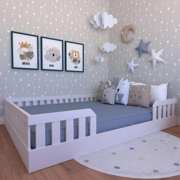 Imagem de Cama Infantil Montessoriana Casal Cori Yescasa Branco