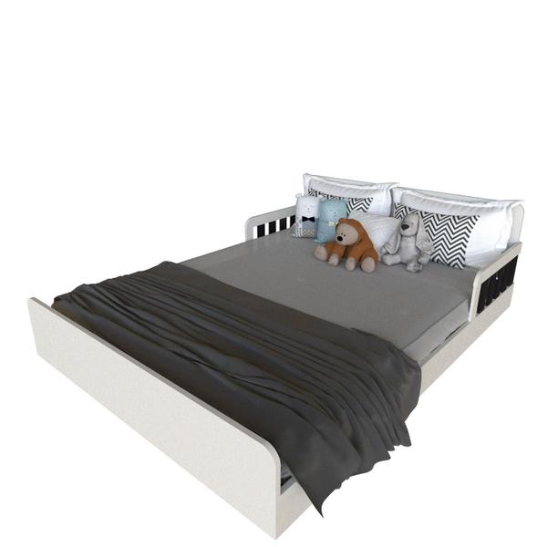 Imagem de Cama Infantil Montessoriana Casal New Cori Yescasa Branco/Preto