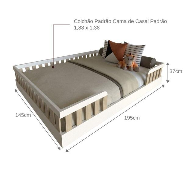 Imagem de Cama Infantil Montessoriana Casal Sol Yescasa Branco/Geneve