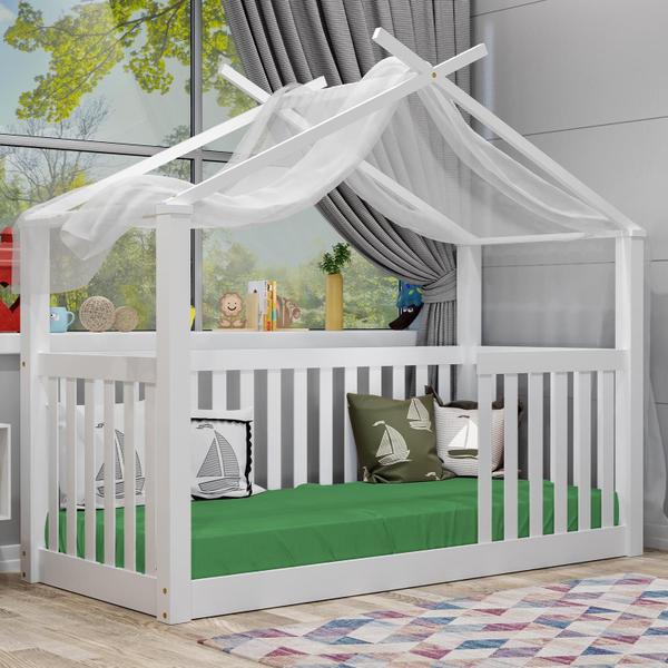 Imagem de Cama infantil montessoriana casinha - branca