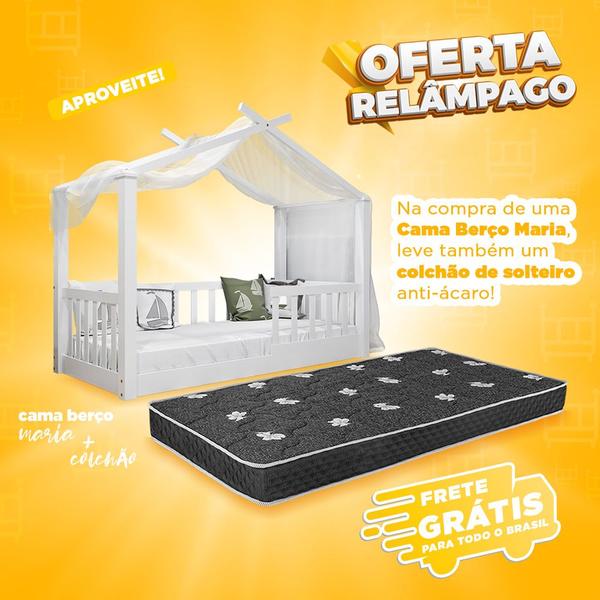 Imagem de Cama infantil montessoriana casinha - branca + colchão