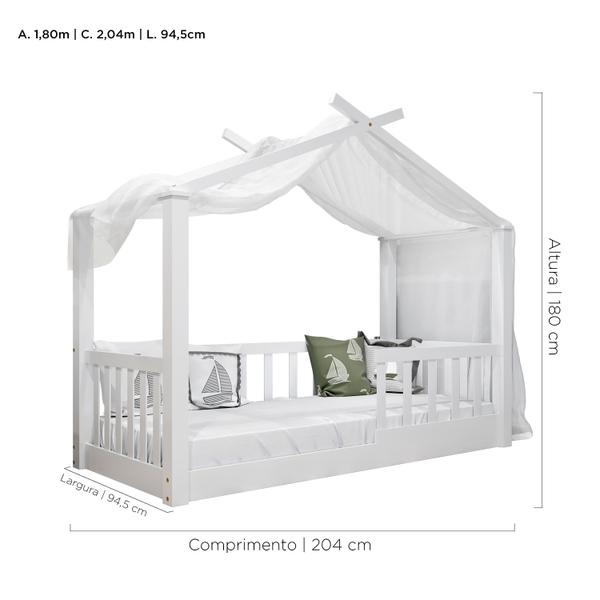 Imagem de Cama infantil montessoriana casinha - branca + colchão