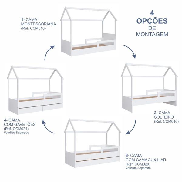 Imagem de Cama Infantil Montessoriana com Cama Auxiliar