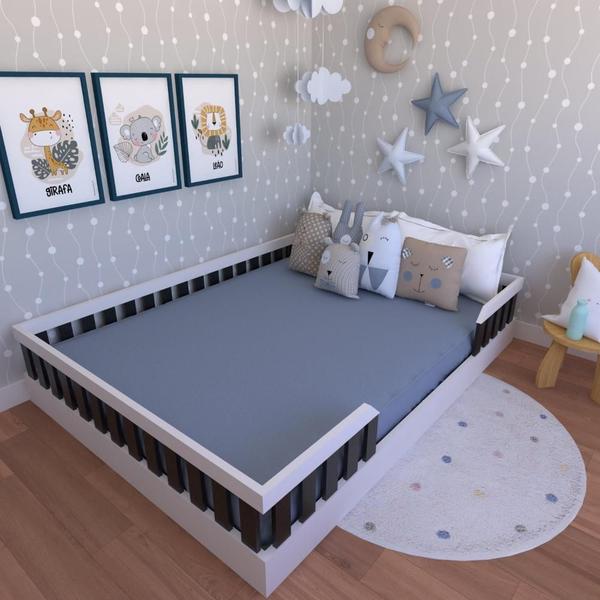 Imagem de Cama Infantil Montessoriana Cori Yescasa Branco/Preto