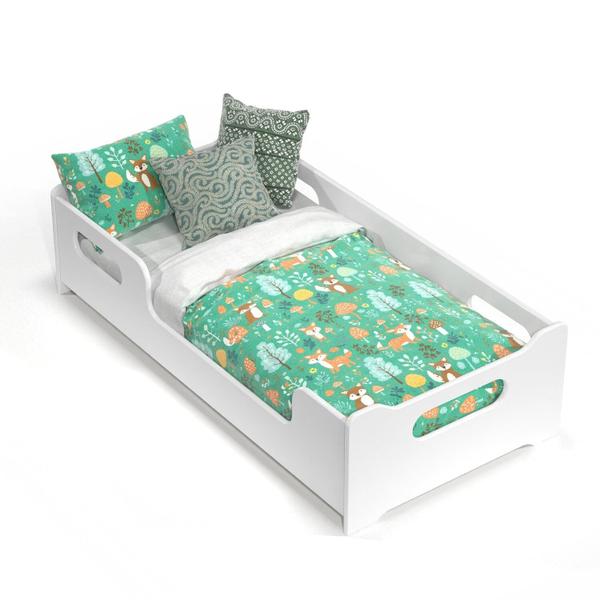 Imagem de Cama Infantil Montessoriana Encanto com Colchão e Proteção Lateral para Quarto de Criança Branco