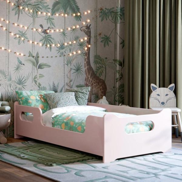 Cama Infantil Montessoriana Encanto com Proteção Lateral para Quarto de Criança Rosa - Select Móveis Imagem de Cama Infantil Montessoriana Encanto com Proteção Lateral para Quarto de Criança Rosa