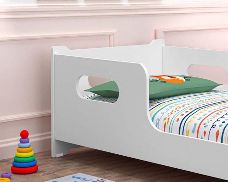 Imagem de Cama Infantil Montessoriana Meninas Meninos Baby Para Quarto De Criança Encanto Com Colchão Cor Branco