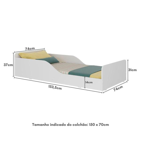 Imagem de Cama Infantil Montessoriana para Colchão 70x150cm 100% MDF Suspiro Multimóveis BB2379